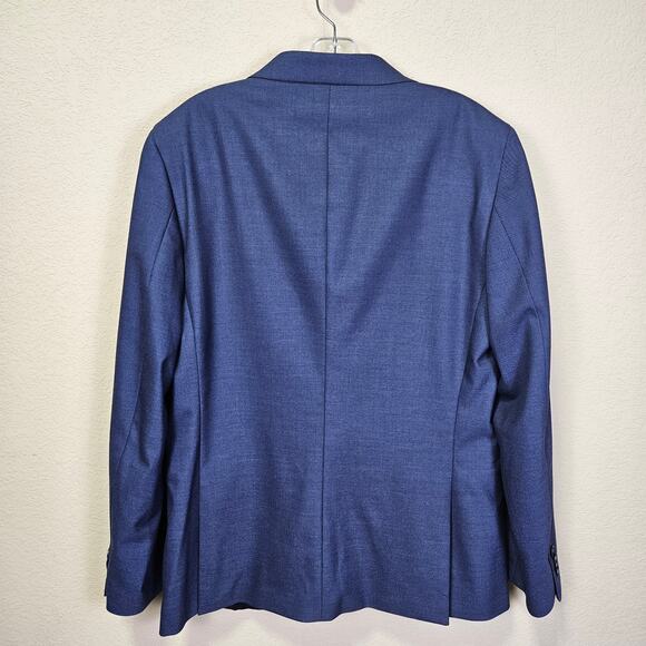 Banana Republic Mens Sharkskin Blazer Slim Fit Jacket 40R Navy Blue Stretch NEW - Picture 13 of 14